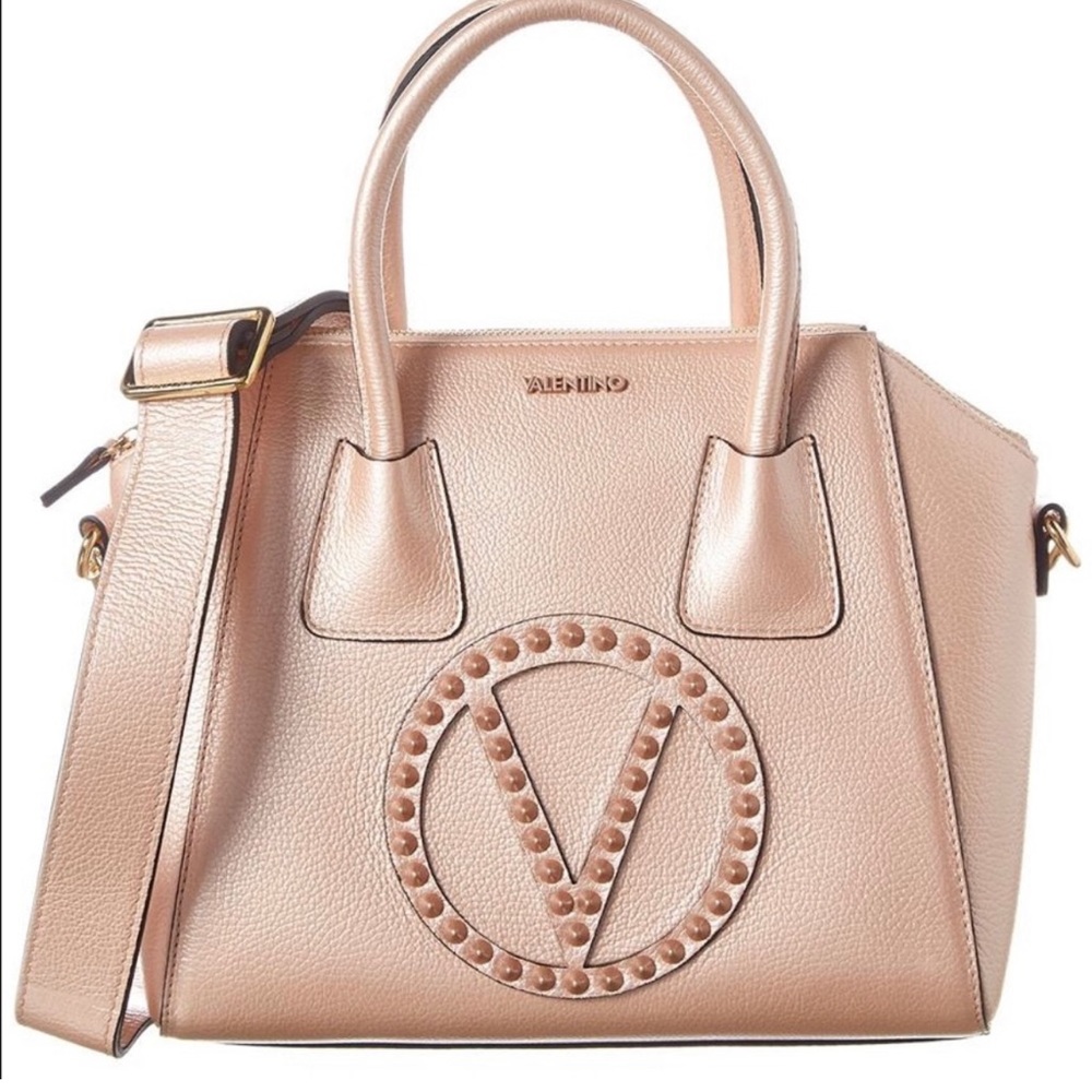 SOLD! - Valentino Minimi Rock Studded Rose Gold Satchel